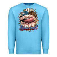 Ocean Blue Baseball lips Premium Sweatshirt - HowdyJamesFarm