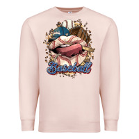 Pale Pink Baseball lips Premium Sweatshirt - HowdyJamesFarm