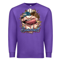 Purple Baseball lips Premium Sweatshirt - HowdyJamesFarm