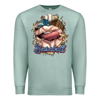 Seafoam Baseball lips Premium Sweatshirt - HowdyJamesFarm