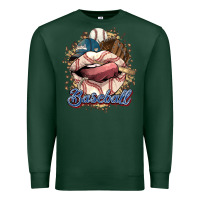 Sports Green Baseball lips Premium Sweatshirt - HowdyJamesFarm