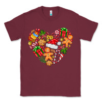 Burgundy love Christmas  heart Classic Tee - CowhideDigitalArt