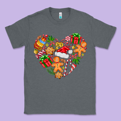 Love Christmas  Heart Classic Tee Designed By Cowhidedigitalart