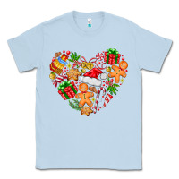 Dusty Blue love Christmas  heart Classic Tee - CowhideDigitalArt
