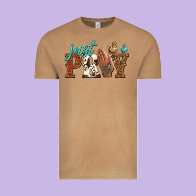 Just Pray Vintage Tee Designed By Nancycooperartshop