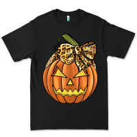 Black Leopard Ribbon Halloween Pumkin Premium Tee - JahusDesignShop