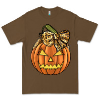 Cacao Leopard Ribbon Halloween Pumkin Premium Tee - JahusDesignShop