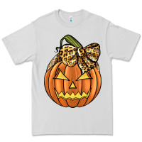 Dove Grey Leopard Ribbon Halloween Pumkin Premium Tee - JahusDesignShop