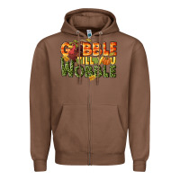 Chestnut Gobble till you wobble turkey thanksgiving Zipper Hoodie - NancyCooperArtShop