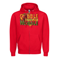 Red Gobble till you wobble turkey thanksgiving Zipper Hoodie - NancyCooperArtShop