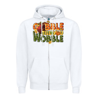 White Gobble till you wobble turkey thanksgiving Zipper Hoodie - NancyCooperArtShop