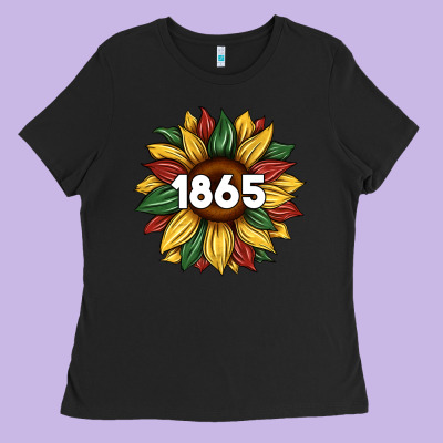 Juneteenth 1865 Sunflower Ladies Tee Designed By Artiststas