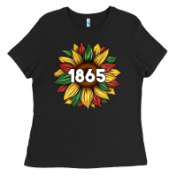 Black juneteenth 1865 sunflower Ladies Tee - Artiststas