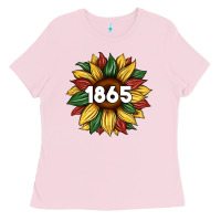 Bubblegum Pink juneteenth 1865 sunflower Ladies Tee - Artiststas