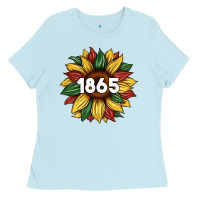 Baby Blue juneteenth 1865 sunflower Ladies Tee - Artiststas