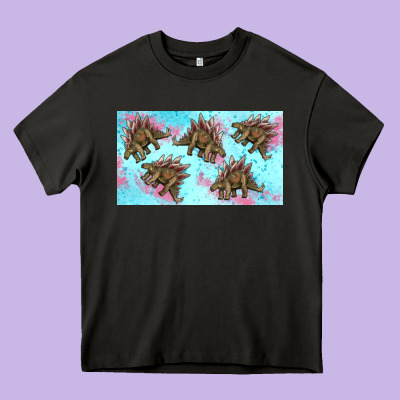 Dinosaur Stegosaurus Sippy Cup Heavy Core Tee Designed By Artiststas