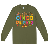 Army Green my first cinco de mayo Long Sleeve Tee - LillyAllenDesigns