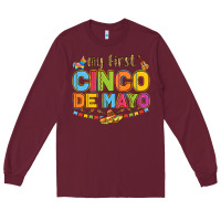 Burgundy my first cinco de mayo Long Sleeve Tee - LillyAllenDesigns