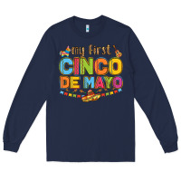 Navy my first cinco de mayo Long Sleeve Tee - LillyAllenDesigns