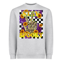 Heather Grey stay skeleton hand spooky Heavyweight Sweatshirt - LillyAllenDesigns