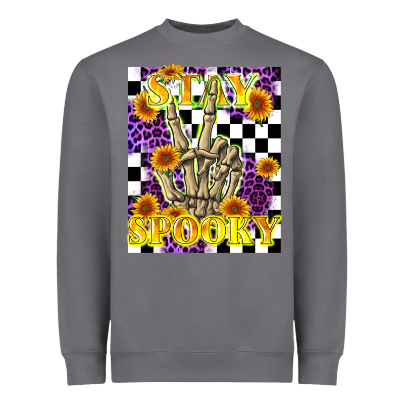 Stay Skeleton Hand Spooky Heavyweight Sweatshirt by LillyAllenDesigns | Teevron