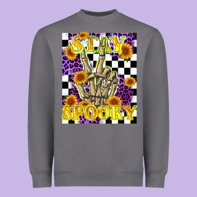 Stay Skeleton Hand Spooky Heavyweight Sweatshirt Designed By Lillyallendesigns