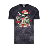 Cloud Black skeleton santa Vintage Tee - MaliasSmallBusiness
