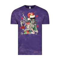 Cloud Purple skeleton santa Vintage Tee - MaliasSmallBusiness