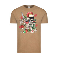 Vintage Coffee skeleton santa Vintage Tee - MaliasSmallBusiness