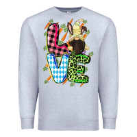 Heather Grey Love Easter gnome Easter Day Premium Sweatshirt - CowGirlArtShop