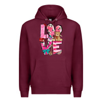 Burgundy Love Valentine's Day Premium Hoodie - HowdyJamesFarm