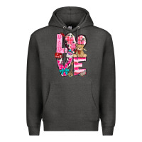 Charcoal Heather Love Valentine's Day Premium Hoodie - HowdyJamesFarm