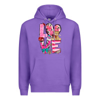 Purple Love Valentine's Day Premium Hoodie - HowdyJamesFarm