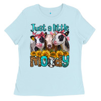 Baby Blue just a little moody heifers Ladies Tee - Jasminsmagicworld