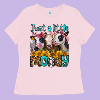 Just A Little Moody Heifers Ladies Tee Designed By Jasminsmagicworld