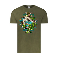Vintage Olive aztec  cowhide cactus gemstone Vintage Tee - JahusDesignShop