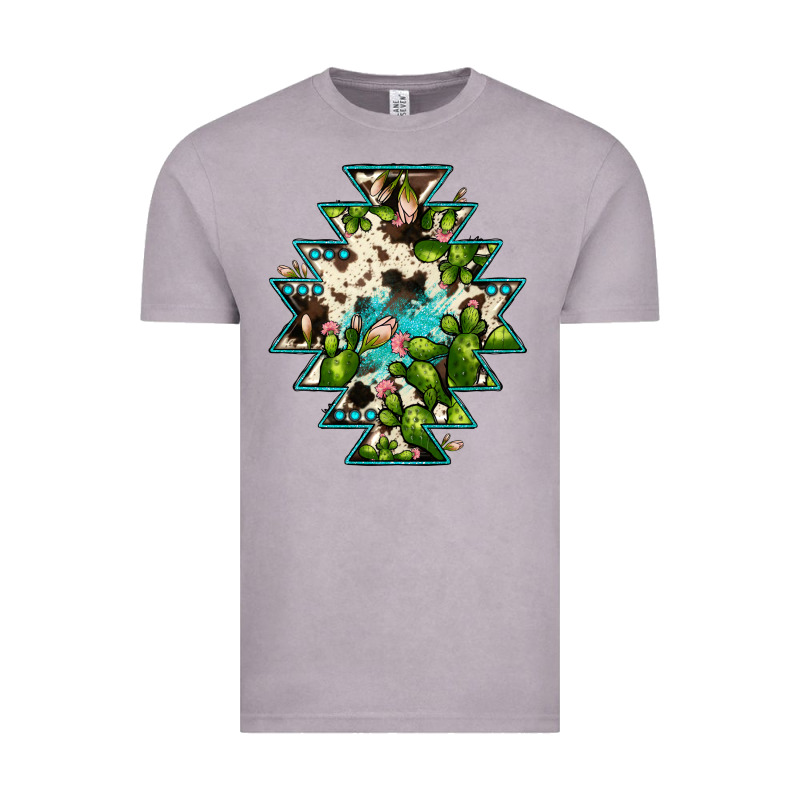 Aztec  Cowhide Cactus Gemstone Vintage Tee by JahusDesignShop | Teevron