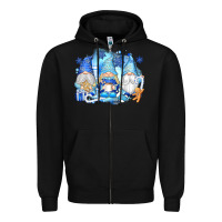 Black snowman gnome Zipper Hoodie - texasbilliewilder