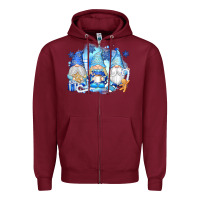 Burgundy snowman gnome Zipper Hoodie - texasbilliewilder