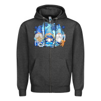 Charcoal Heather snowman gnome Zipper Hoodie - texasbilliewilder
