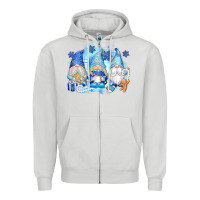 Dove Grey snowman gnome Zipper Hoodie - texasbilliewilder