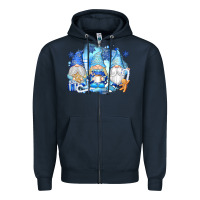 Navy snowman gnome Zipper Hoodie - texasbilliewilder