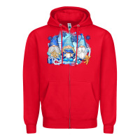 Red snowman gnome Zipper Hoodie - texasbilliewilder