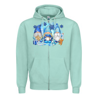 Seafoam snowman gnome Zipper Hoodie - texasbilliewilder