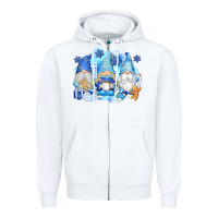 White snowman gnome Zipper Hoodie - texasbilliewilder