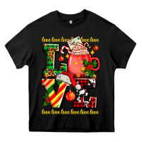 Black love with coffee cup and christmas lights Heavy Core Tee - AdoDesignShop