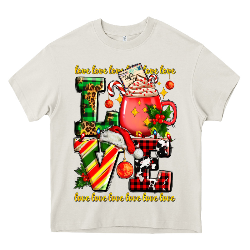 Love With Coffee Cup And Christmas Lights Heavy Core Tee by AdoDesignShop | Teevron