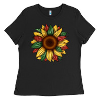 Black juneteenth sunflower Ladies Tee - Artiststas