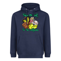 Navy Take me out to the ballgame Heavyweight Hoodie - HowdyJamesFarm
