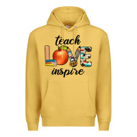 Antique Gold teach love inspıre Premium Hoodie - JahusDesignShop